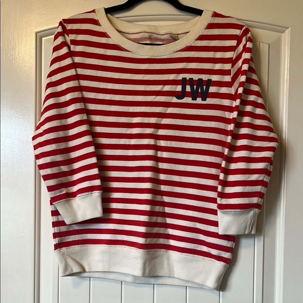 Jack Wills Red and White Striped Crew Neck Sweater